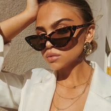 Load image into Gallery viewer, COOYOUNG Cute Sexy Retro Cat Eye Sunglasses Women Small Black White Triangle Vintage Cheap Ladies Sun Glasses Red Female UV400